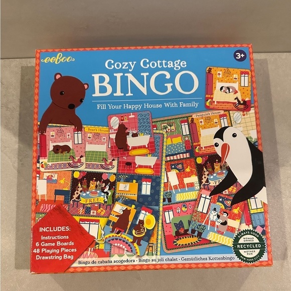 Eeboo Other - EeBoo NEW Cozy Cottage Family Bingo Card Game Night Kids Game Animal Game